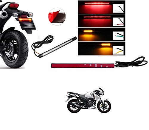 Kozdiko 48 SMD Flexible Led Strip Tail Light Bike Brake Light with Red and Yellow Color Turn Indicator Signals Light for TVS Apache RTR 160