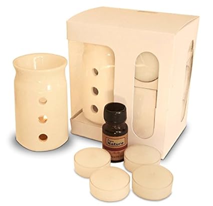 Pure Source India Aroma Set With 10 Ml Vanilla Aroma Oil And 4 Tea Light Candles, Vanilla Fragrance.