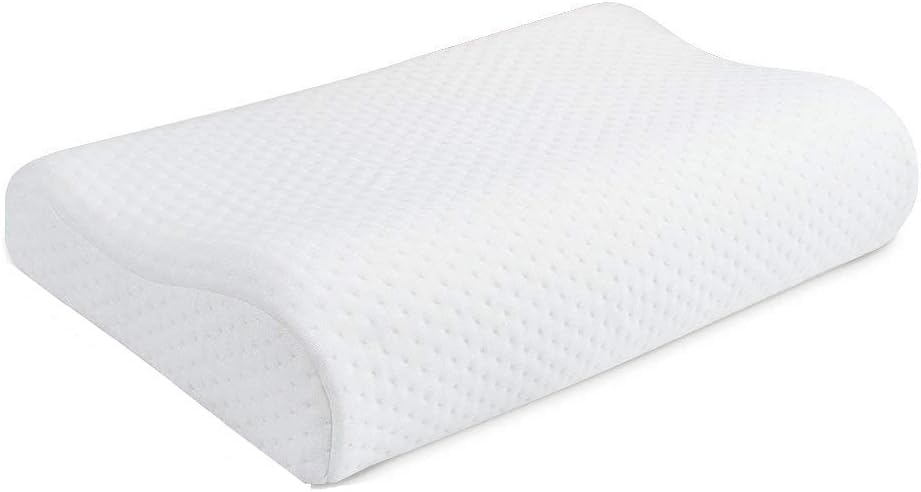 life hall Memory Foam Pillow - Standard Cervical Health Care Orthopedic Pillow Massage Sleep Neck Pillows - Soft Supportive Washable Hypoallergenic Pillow (White)