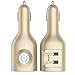 Elepower 2 in 1 Dual USB Car & Wall Charger AC DC Power Adapter Folding Home Travel Charger for iPad Air 2/Mini, iPhone 7 / 6s/ Plus, Galaxy S / J / Note /Tab Series, LG, Nexus, Kindle and More-Gold