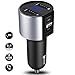 Bluetooth FM Transmitter, ESOLOM in-Car FM Radio Adapter Hands-Free Calling, Car Charger, MP3 Player Car Kits Dual USB Port Charger 5V/2.4A&1A, Support Voltage Detection (Sliver)