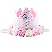 Glitter Baby Girls 1st 2 3 Birthday Floral Crown Flower Princess Tiara Cake Smash Photo Prop (Number 1