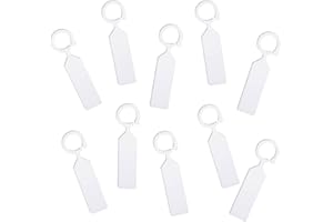 MHY 100 Pcs Thick Plastic Labels - Garden Waterproof Plant Tags - 4.3 inch Color Hanging Markers for Potted Plants, Nurseries, Trees, Gardening (White)