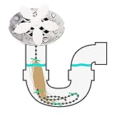 PH Drain Hair Catcher, (10 Pack) Disposable Flower Shower Hair Cleaning Chain, Drain Clog Remover, Tool for Drain Cleaning - Never Clean a Clogged Drain Again (White)