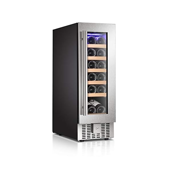 Bossin-Wine-Cooler-Refrigerator-Fridge-19-Bottles-Dual-Zone-Wine-Cellar-Built-in-Freestanding-Wine-Chiller-with-Stainless-Steel-Digital-Memory-Wood-ShelvesSilverCompressor-19-Bottle
