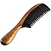 Onedor Buffalo Horn Handmade 100% Natural Green Sandalwood Hair Comb - Anti-Static Sandalwood Scent Natural Hair Detangler Wooden Comb (Wide Tooth)