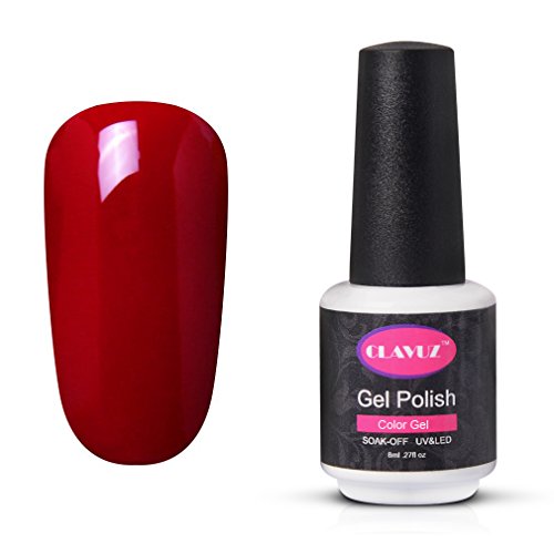 CLAVUZ Gel Nail Polish Top Coat Base Coat Set Black White Red Color Gel Nail Soak Off UV LED Nail Art Manicure Full Set