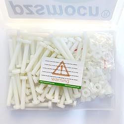 Pzsmocn 150 Pieces/50 Sets M6*40 mm Plastic White
