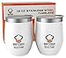 BARTENDER SELECTION Stemless Wine Tumbler, 12 oz Stainless Steel Vacuum Insulated Double Wall Tumbler with Lid, Straw Friendly, Ideal for Wine, Coffee, Beer (Pack of 2 per set, White)