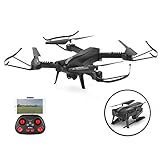 SZJX RC Drones Foldable Remote Control Wifi Quadcopter FPV VR Helicopter 2.4GHz 6-Axis Gyro 4CH with Adjustable Wide Angle 2MP HD Camera RTF SJ60 (Black)