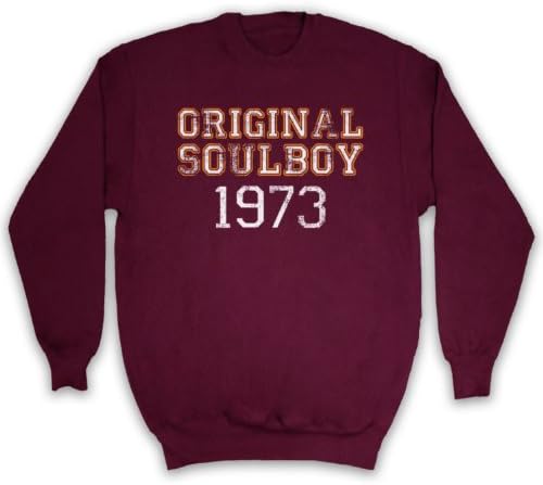 My Icon Men's Soul Boy 1973 Northern Soul Adults Sweatshirt, Burgundy, Medium