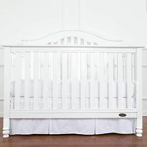 Cotton Metrics Linen 800TC 100% Pure Cotton Tailored Crib Bed Skirt Pleated 14 Inches Long for Baby Girls and Boys (Color - White) - Thumbnail 4