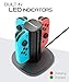 Fosmon Nintendo Switch Joy-Con Charging Dock, 4-in-1 High Speed Charger Station Stand with LED Indicators for Joy Con & Nintendo Switch Joy-Con NES Controllers (Switch Wireless Version only)