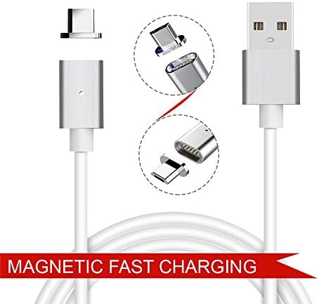 MAGNETIC CHARGING CABLE Fast Quick Car Charger USB (No Data /Sync Only Charging) Cable For Samsung galaxy S6 S7 edge, PS4, BLU, MOTO, Nexus, LG, Smartphones and More Device (For Android/Micro-silver)
