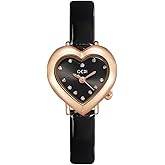 MASTOP Luxury Women's Watch Heart Shape Case Diamonds Leather Strap Quartz Waterproof Elegant Casual Ladies Wirstwatch