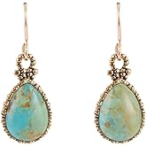 Barse Jewelry Dreamy Drop Blue Turquoise and Golden Earrings