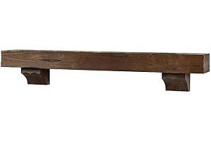 MANTELSDIRECT Breckenridge 60” Fireplace Mantel Shelf with Corbels – Rustic Floating Mantel Shelf for Over Fireplace – Ash Rustic - Wood Shelf for Wall – Pine Box Construction