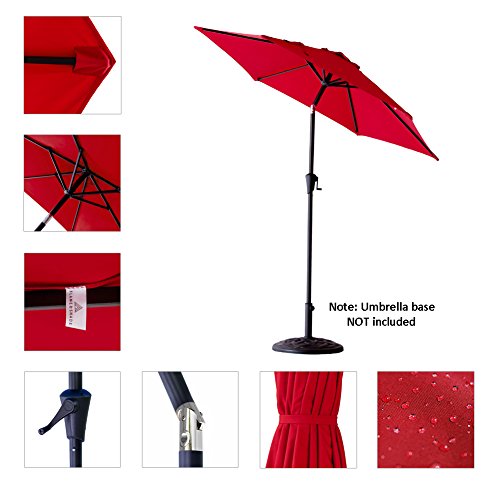 FLAME&SHADE 7.5 ft Outdoor Patio Market and Table Umbrella with Tilt