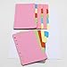 LONG TAO 12 Set A6 6 Holes Durable Colorful Loose Leaf Notebook Write-On Dividers Index Dividers with Clear Binders