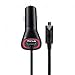 Compatible with DuraForce Pro - 3.1Amp Rapid Car DC Charger Power Adapter w USB Port Micro USB Coiled Cable Touch Activated LED Light Black for Kyocera DuraForce Pro