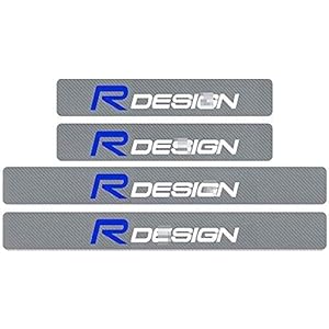 4 Stuks Auto Koolstofvezel Instaplijsten Kick Platen voor Volvo R Design XC90 S60 XC60 V70 S80 S40 V50 V40 V60 C30 S70…