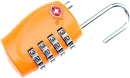 TSA Travel Luggage Locks 4 Dial Combination Lock Approved For Travel Suitcase TL006 Orange