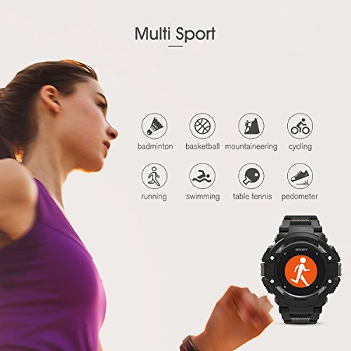 GPS Watch, DTNO.I F7 Outdoor Sports Watch for Men and Women with Pedometer, Altimeter, Barometer, Compass, Thermometer, Real-time Heart Rate Monitor, Various Activity Mode for Android and IOS