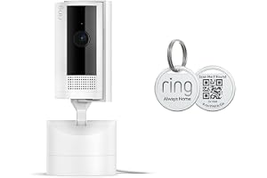 Ring Pan-Tilt Indoor Cam, White with Ring Pet Tag