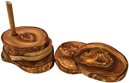 Carved Kitchen Olive Wood Coaster 5 pack