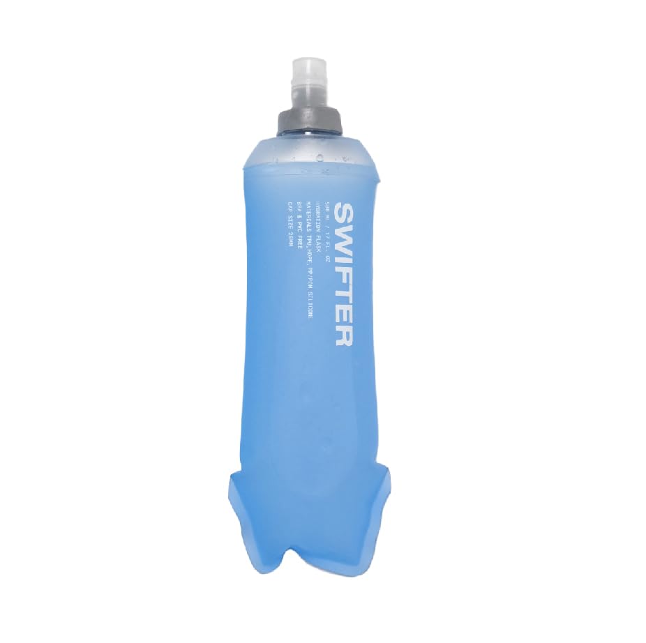 SWIFTER Soft Flask 500ml | Running Water Bottle | Collapsible Water Bottles | Handheld Water Bottle Running | Leakproof | Trail Running Hydration Flask | Soft Water Bottle for Marathon, Hiking