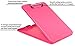 Saunders Pink SlimMate Plastic Storage Clipboard with Low Profile Clip - Portable Mobile Organizer for Home, Office, and Business Use (00835)