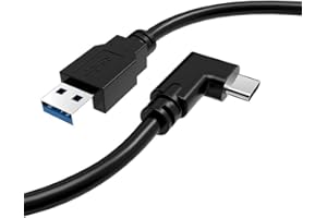 TNE for Oculus Quest 2 Link Cable & Replacement Quest 2 Charger PC Gaming & Charging | High Speed Data Transfer & Fast Charge Angled Type C USB3.2 Gen1 to USB Type A Power Cord (10ft/3m Black)
