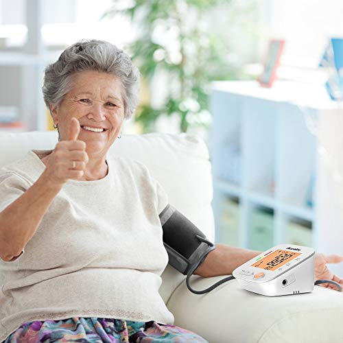 Blood Pressure Monitor Upper Arm, Arealer Automatic Blood Pressure Monitor Large Cuff, Digital Bp Cuff with Blood Pressure and Pulse Rate for Home Use, 2 * 90 Memory Mode, Batteries and Bag Included