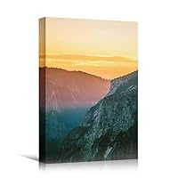 Canvas Wall Art Mountain View Sunset Coastal Multicolor Photography Relax/Calm Romantics Sunset - 12x18 inches