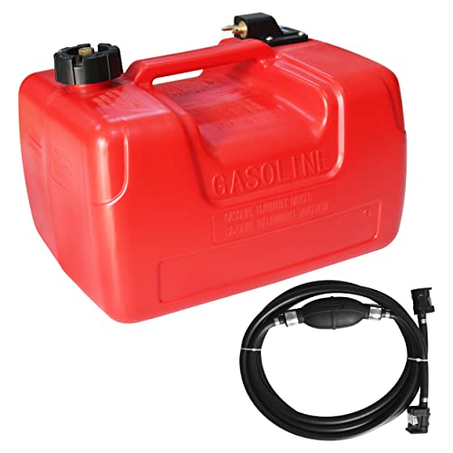 LUKYER Portable Boat Fuel Tank 12L 3 Gallon With Hose With Yamaha,Fit For