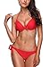 Taylover Women's Halter Tie Underwire Knot Push up Two Piece Bikini Swimsuits Bandeau Bikini Swimsuit
