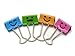 CP-nine Smiling Binder Clips ,19mm ,Assorted Colors ,40 Clips per Tub (8487)
