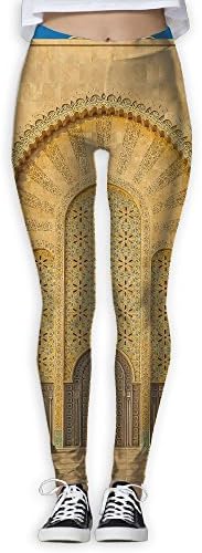 Tinger Moroccan Arabesque Design On The Gates Of The Mosque Hassan Ii In Casablanca Morocco Womens Power Yoga Pants
