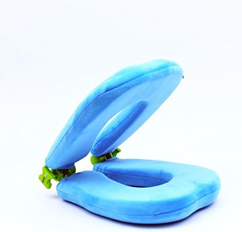 FaceCradle Adjustable Travel Pillow. Full Sleep while you Travel on an Airplane, Train or Bus. Support Your Neck While You Sleep. Neck Pillow Comfortably Holds Head Up. (Sky Blue- Lite Version)