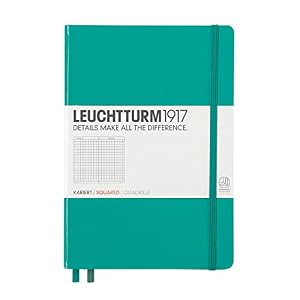 Image of Leuchtturm1917 Medium A5 Squared Hardcover Notebook [Emerald] - 249 Numbered Pages
