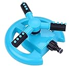 TOLOCO Garden Sprinkler, 360° Automatic Rotating Portable Lawn Sprinkler, Adjustable Gardening Supplies 3 Arm Nozzle Watering System- Water Up to 3,600 Sq. Ft. Coverage (Type 1)