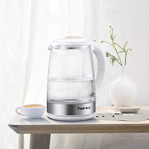 Topwit Electric Kettle Glass Electric Tea Kettle, 2L BPAFree Hot Water