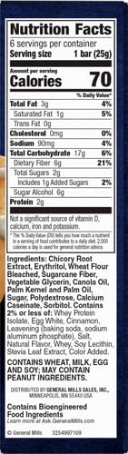 FIBER ONE 70 CALORIE SOFT-BAKED BARS, CINNAMON COFFEE CAKE, 6 BARS, 5.34 OZ