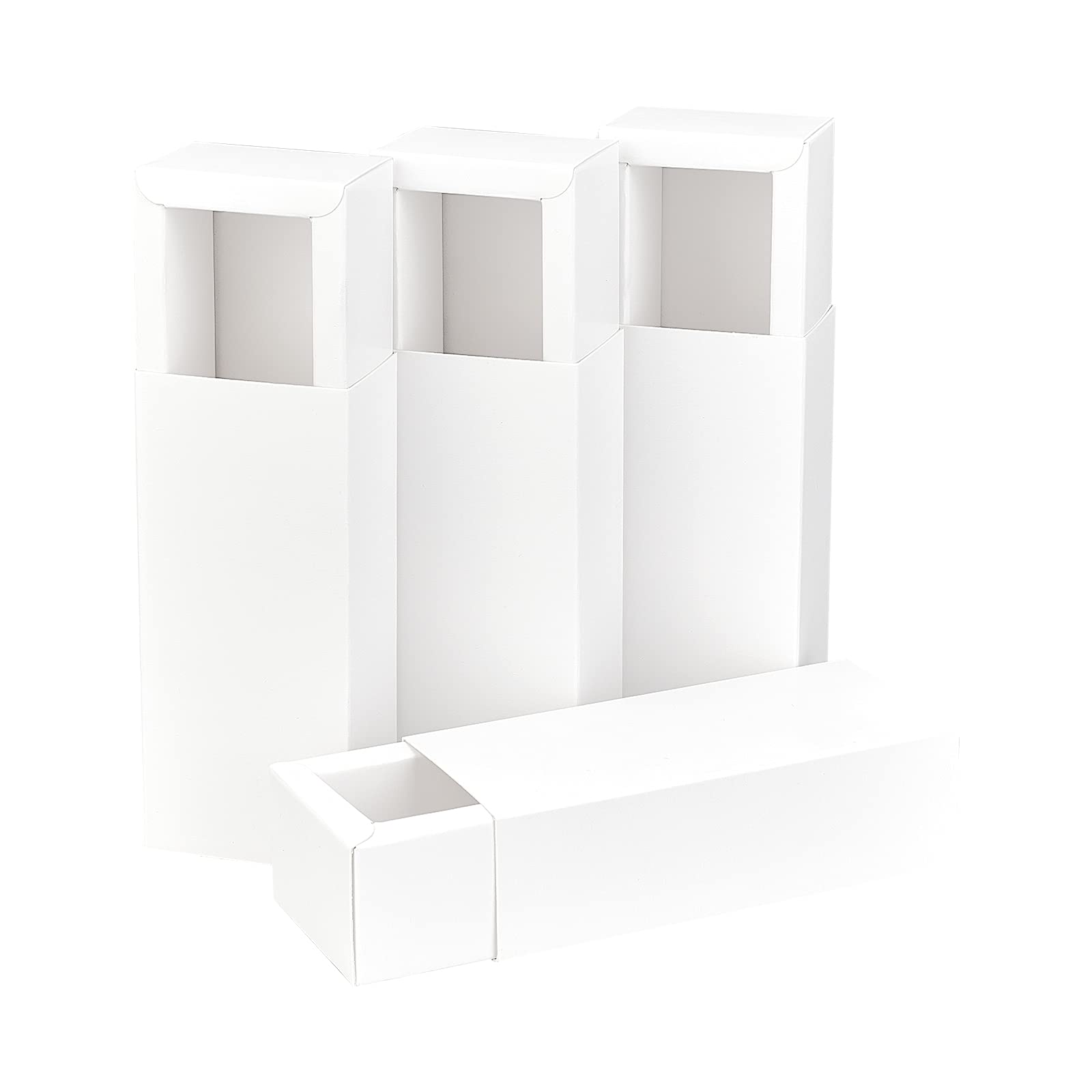 BENECREAT 14PCS White Kraft Paper Drawer Box Soap Box for Gift Wrapping, Wedding, Party Favor, Jewelry and Chocolate, 12.4x5.5x3.9cm