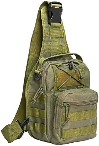 Tactical Molle Military Shoulder Bag, Sling Shoulder Messenger Chest Pack for iPad or Gear Transport While Cycling, Hiking or Daily Use