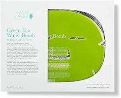 100% PURE Green Tea Water Bomb Mask (5 PK), Hydrating Face Mask with Hyaluronic Acid, Anti-Inflammatory Skin Care,...