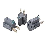 Cable Matters 3-Pack Polarized Grounding Adapter (3 Prong to 2 Prong Adapter) - Allows a 2 Prong Outlet to Accept 3 Prong Plugs