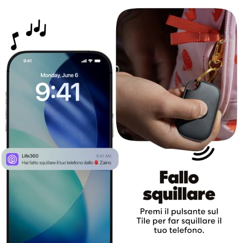 Tile Pro - Localizzatore, cerca oggetti e tracker Bluetooth per chiavi, borse e altro. Compatibile con iOS e Android. Trova telefono. Pacchetto da 1 (Nero)