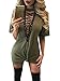 TOB Women's Sexy Halter Lace up T Shirt Mini Club Dress ,Olive,Small