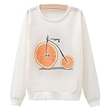 KSJK Women Colorful Print Loose Sweaters Sweatshirt